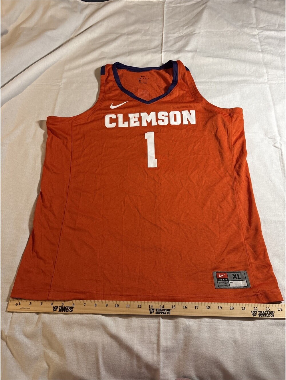 Nike Clemson Tigers Basketball Jersey Orange #1 Men's X-Large